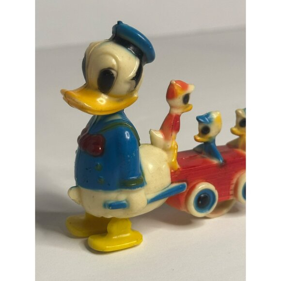 VTG Walt Disney Donald Duck Ramp Walker Toy w/ Huey Dewey & Louie – Pulley Style - Picture 5 of 6